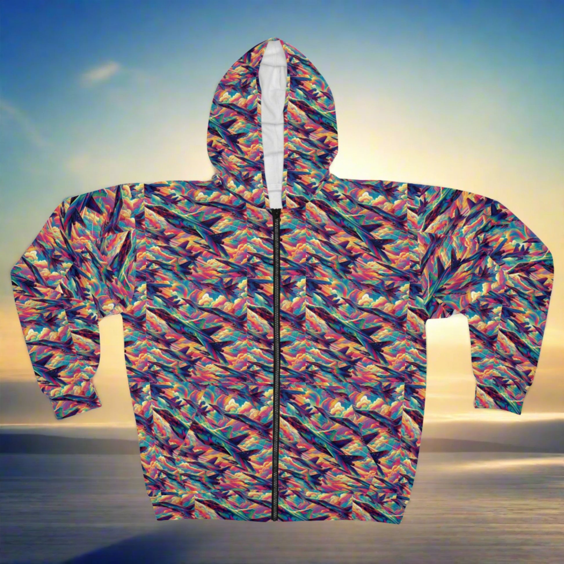 Psychedelic Skies AVIATION Hoodie. premium material.