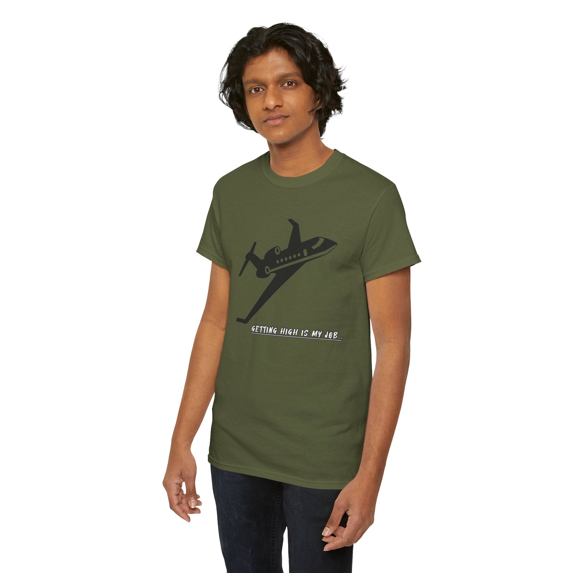 GETTING HIGH IS MY JOB. T-SHIRT. FUNNY. AVIATION. JOKES. PILOTS
