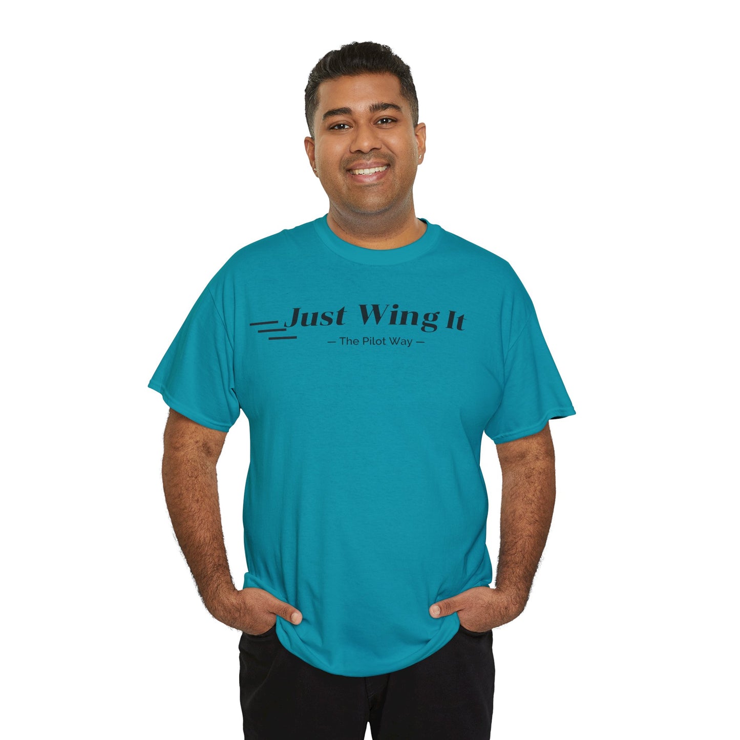 JUST WING IT. PILOT. T-SHIRT. AVIATION. PILOTS.FLIGHT CREW. GRAPHIC TEE