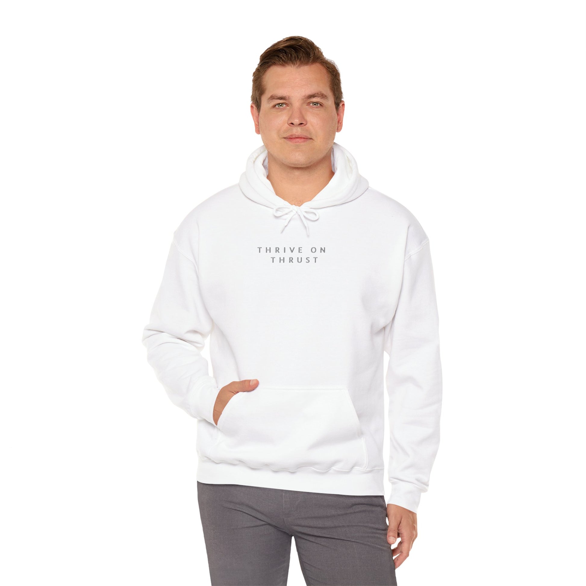 Thrive on Thrust. aviation. gifts for pilots. pilots. planes. gift aviation. graphic hoodie