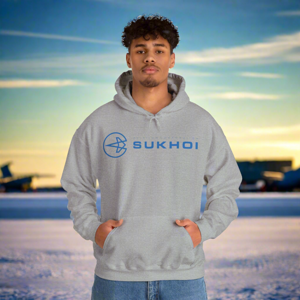 SUKHOI AVIATION HOODIE. gift for pilots. graphic design. (logo)