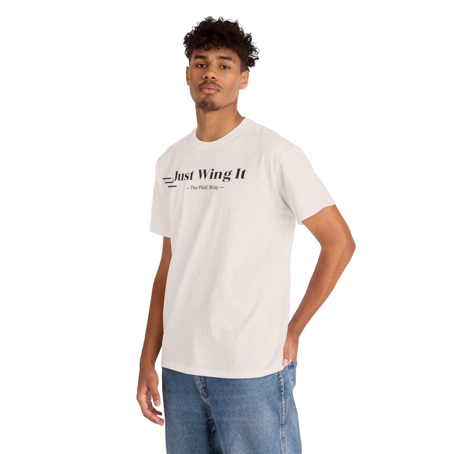 JUST WING IT. PILOT. T-SHIRT. AVIATION. PILOTS.FLIGHT CREW. GRAPHIC TEE