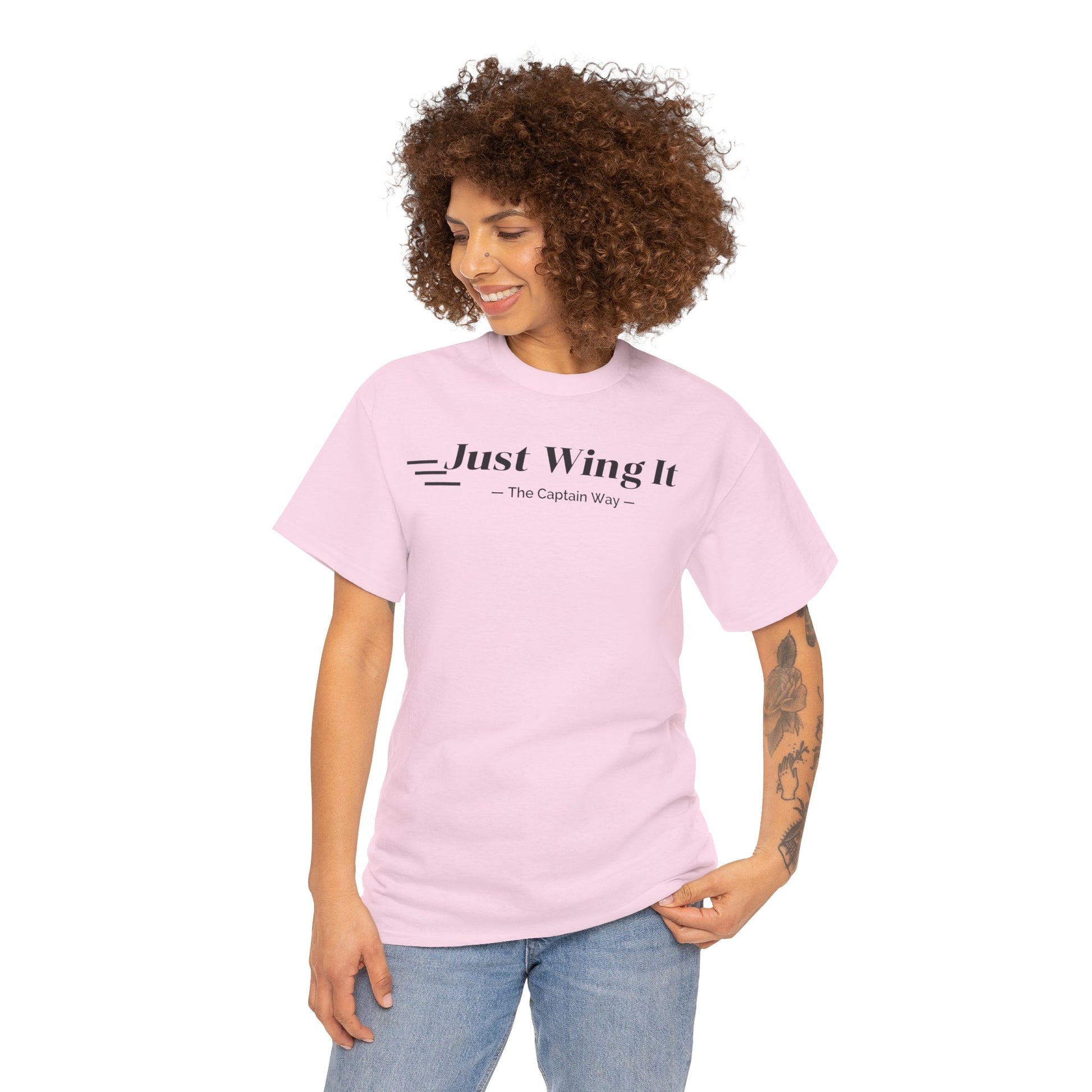 JUST WING IT! CAPTAIN. TSHIRT. AVIATION.FLIGHT CREW.PILOTS