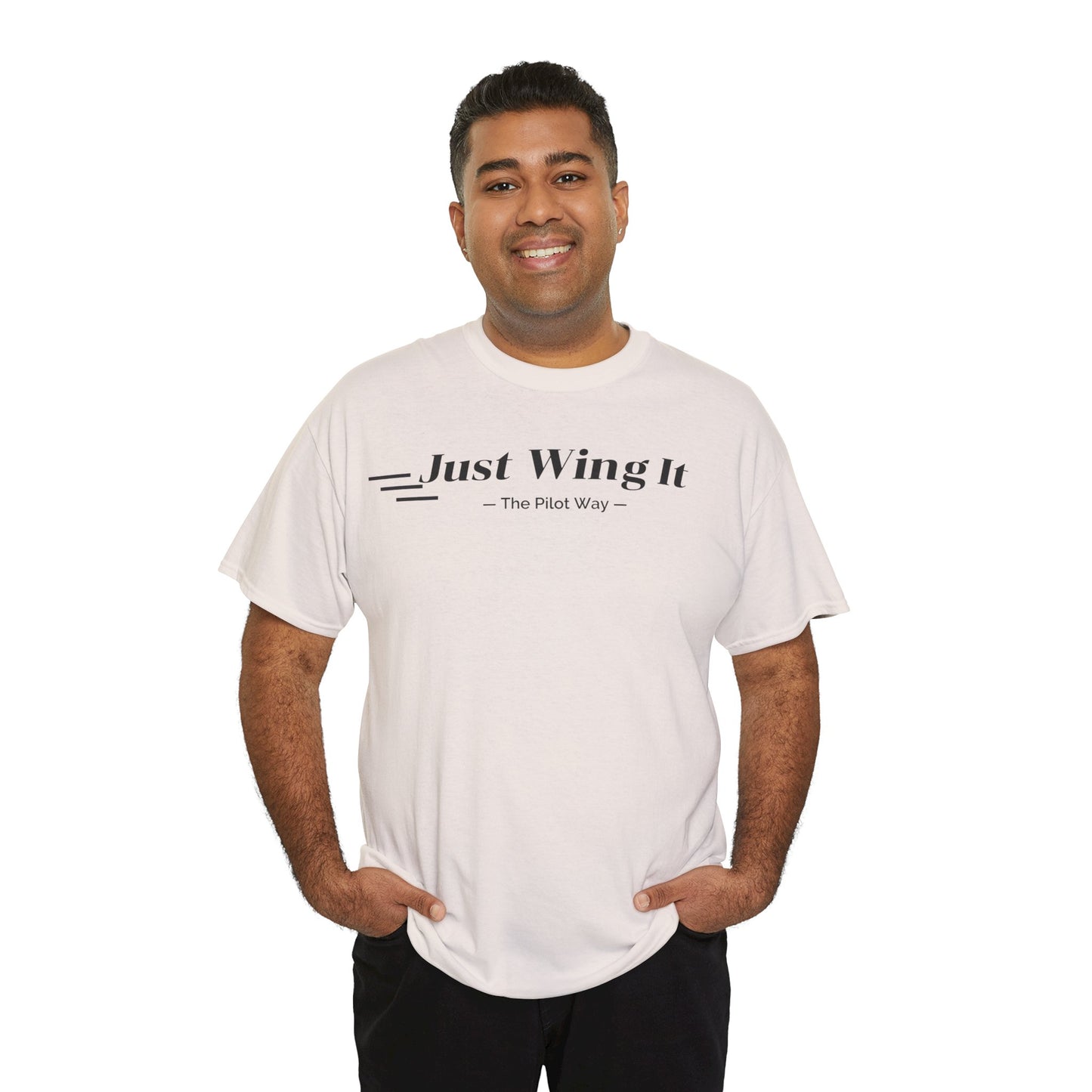 JUST WING IT. PILOT. T-SHIRT. AVIATION. PILOTS.FLIGHT CREW. GRAPHIC TEE