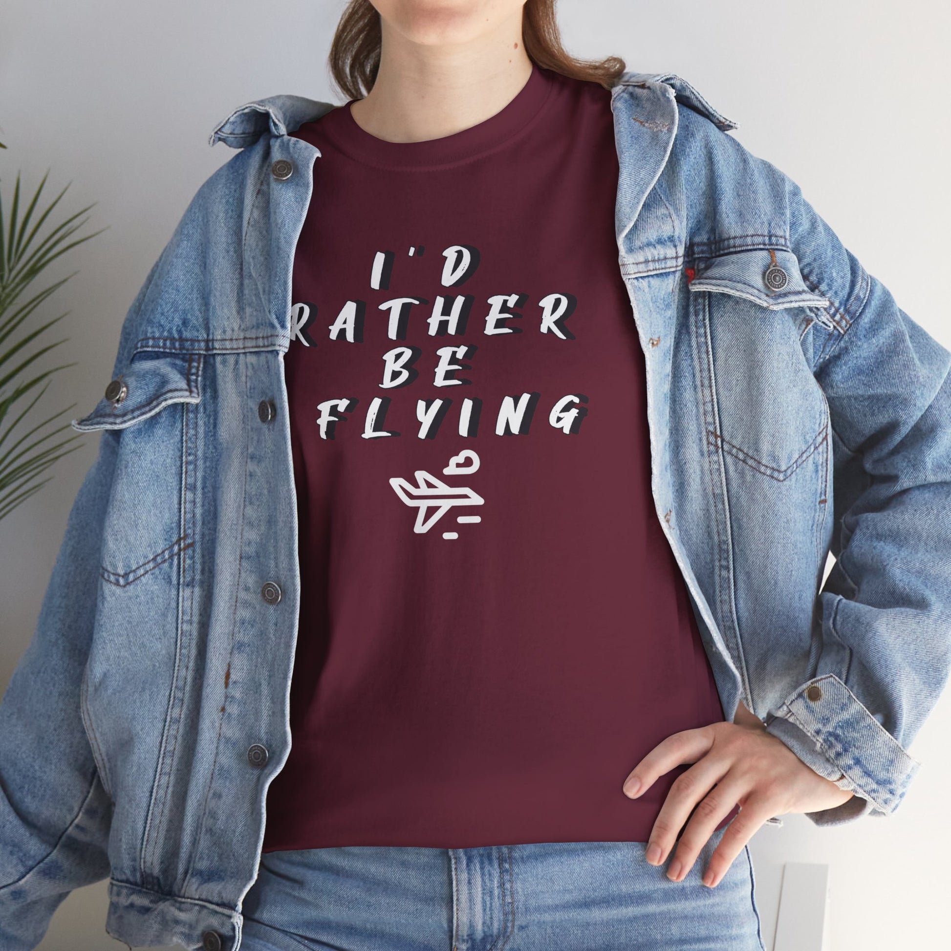 I'd rather be flying! T-shirt. aviation. pilots. travel. shirt
