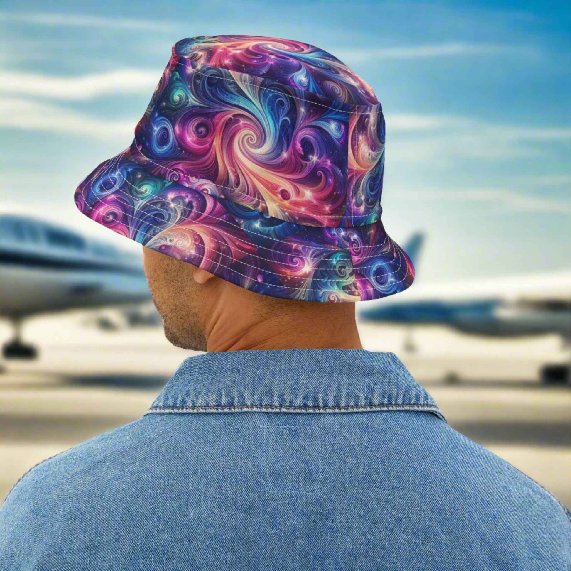 Cloud Nine Bucket Hat. Aviation inspired artwork.