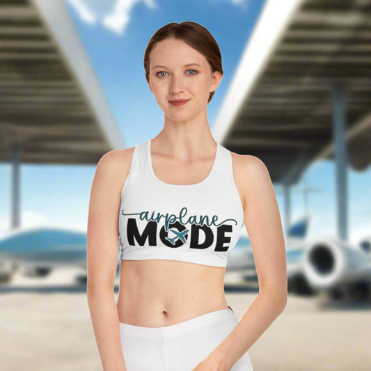 AIRPLANE MODE Sports Bra. aviation gifts. pilots.