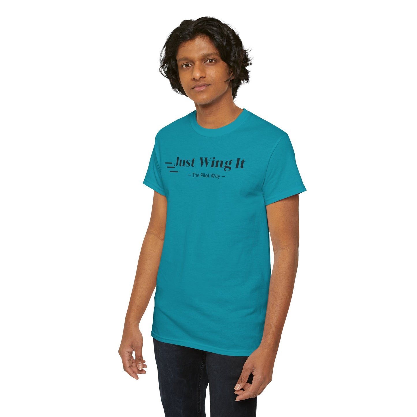JUST WING IT. PILOT. T-SHIRT. AVIATION. PILOTS.FLIGHT CREW. GRAPHIC TEE