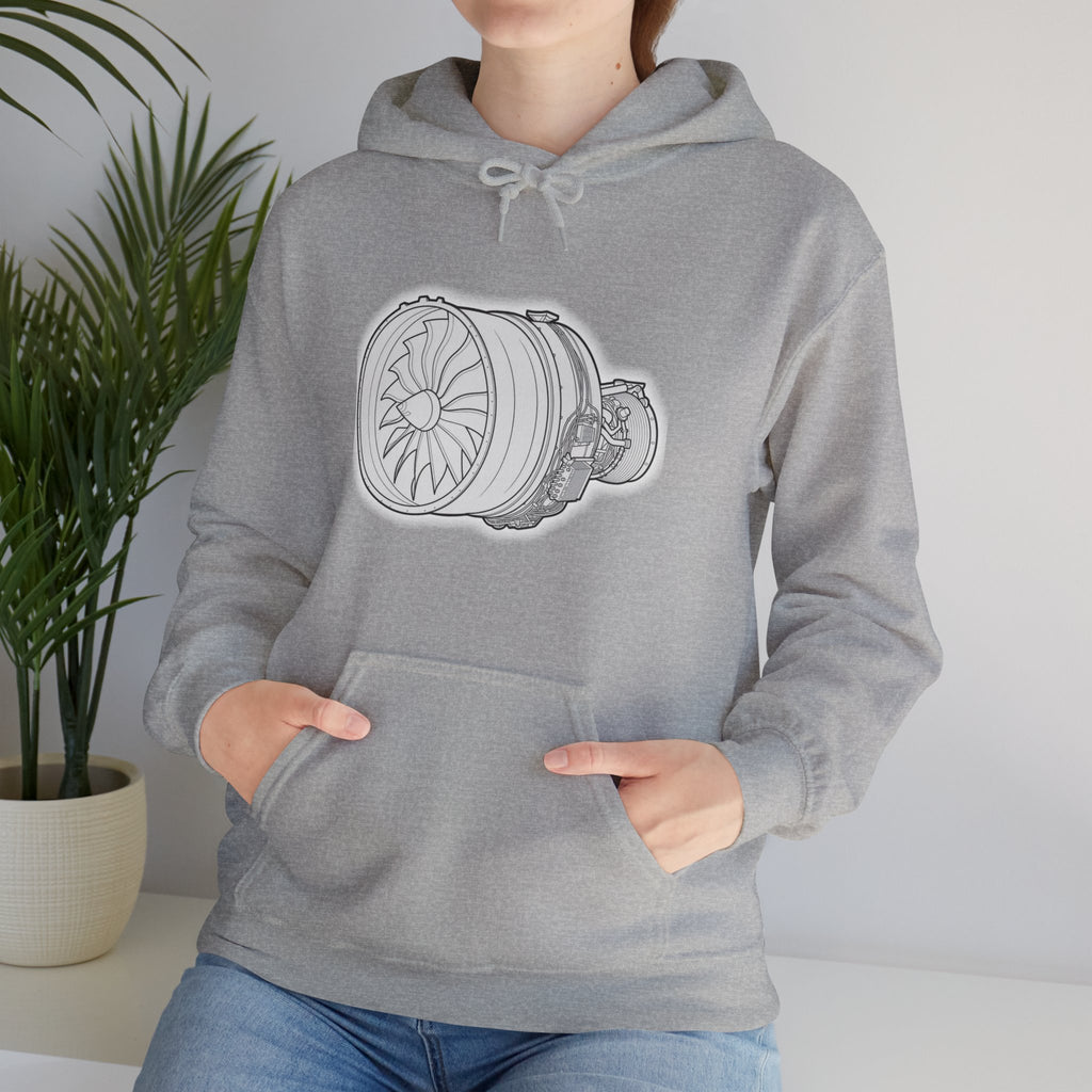 Turbine Hoodie. Sweatshirt. aviation. pilots. planes. ge9x. gifts for him. gifts for her.