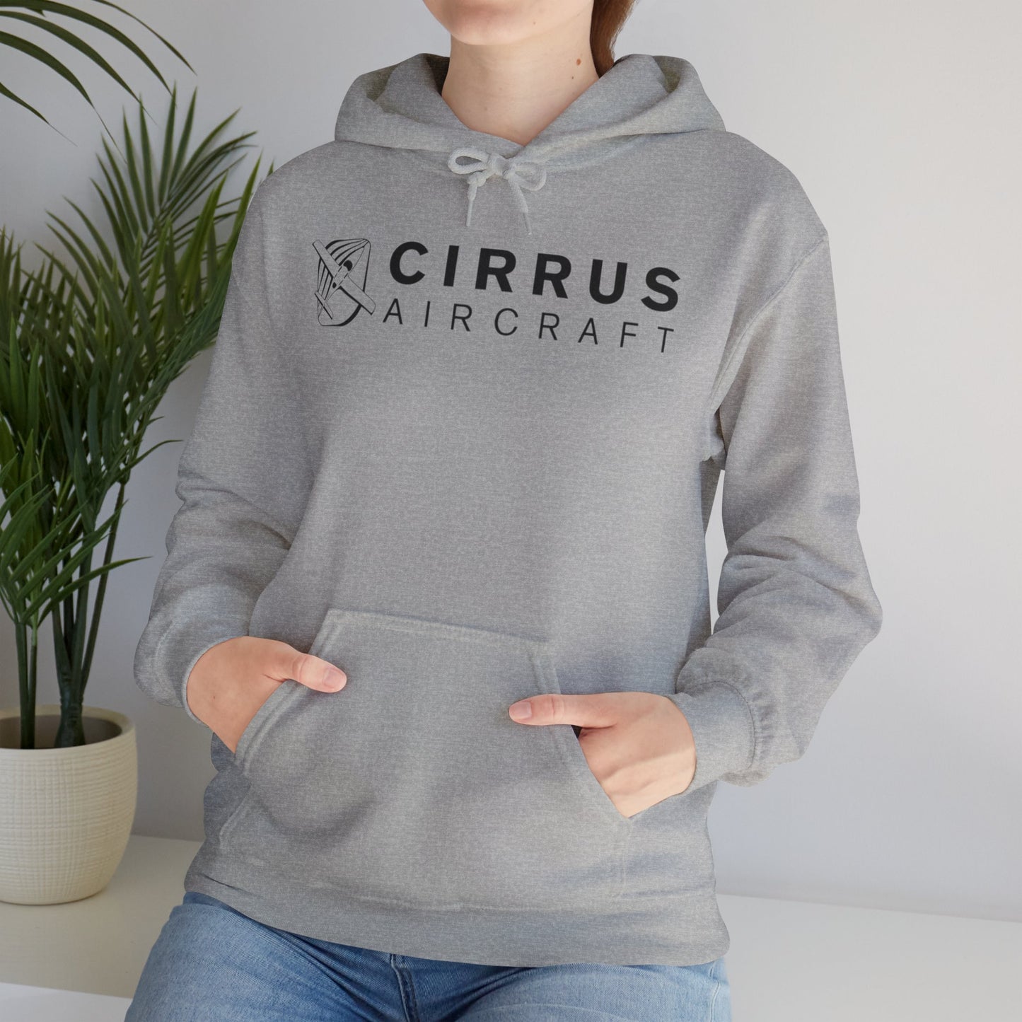 CIRRUS AIRCRAFT HOODIE. aviation gift for pilots. graphic design. (logo)