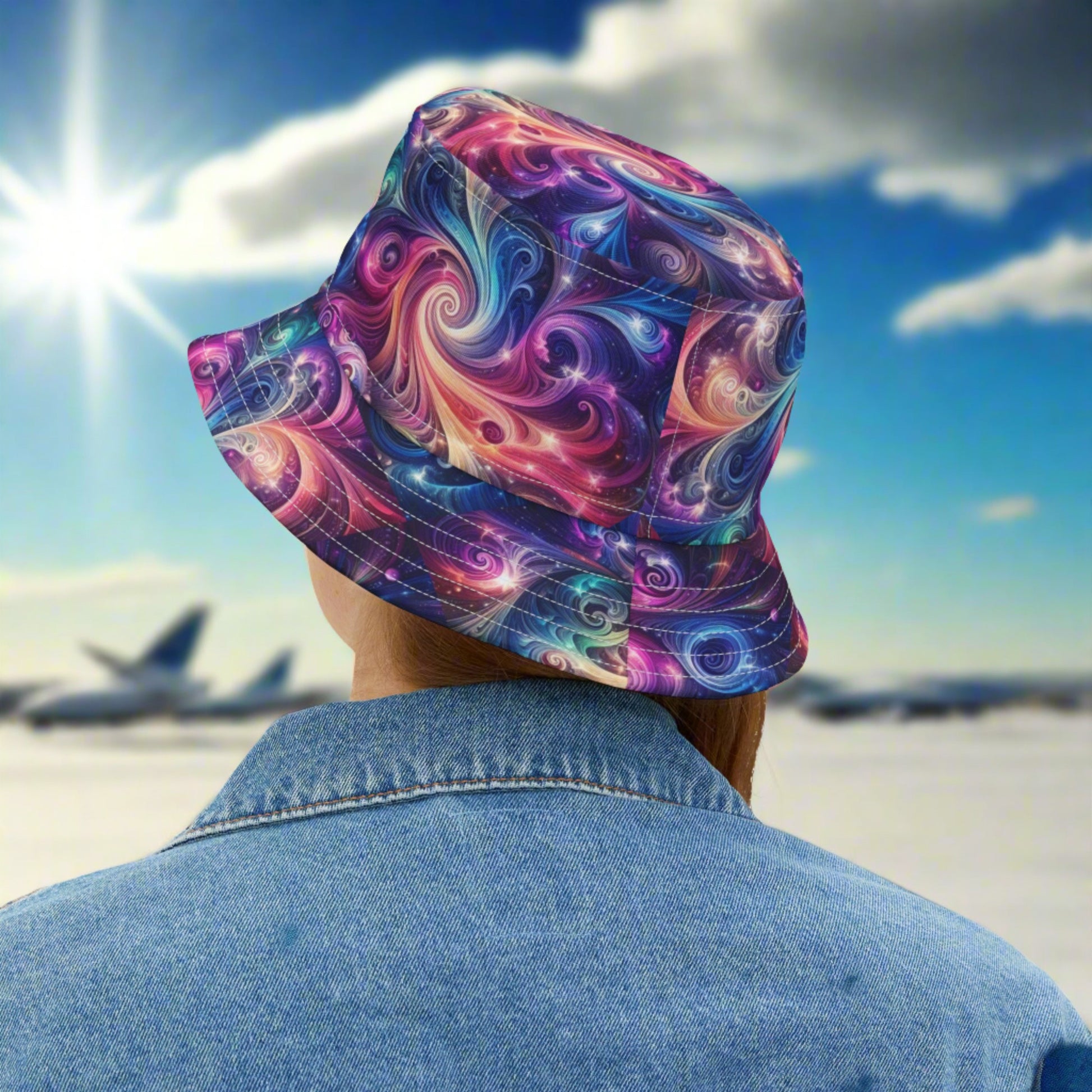 Cloud Nine Bucket Hat. Aviation inspired artwork.