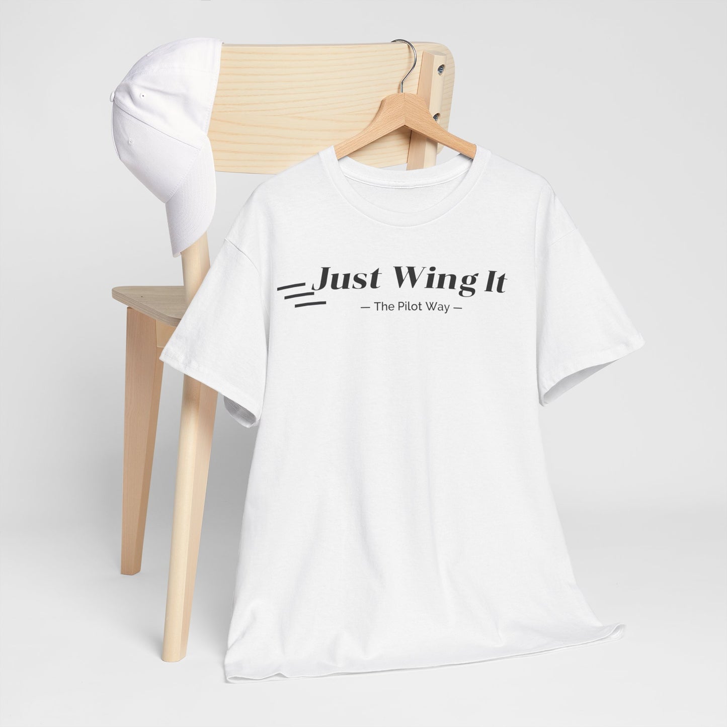 JUST WING IT. PILOT. T-SHIRT. AVIATION. PILOTS.FLIGHT CREW. GRAPHIC TEE