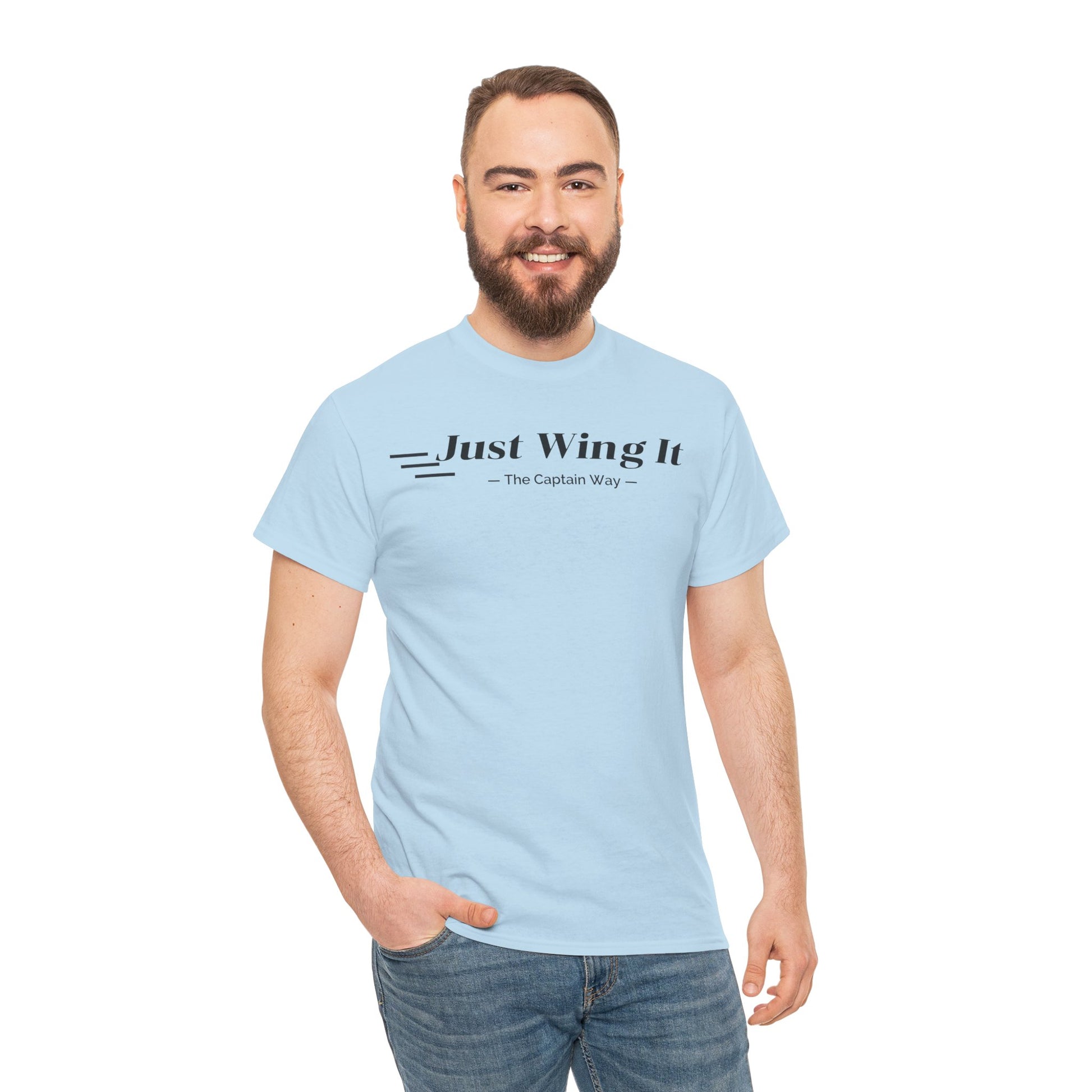 JUST WING IT! CAPTAIN. TSHIRT. AVIATION.FLIGHT CREW.PILOTS