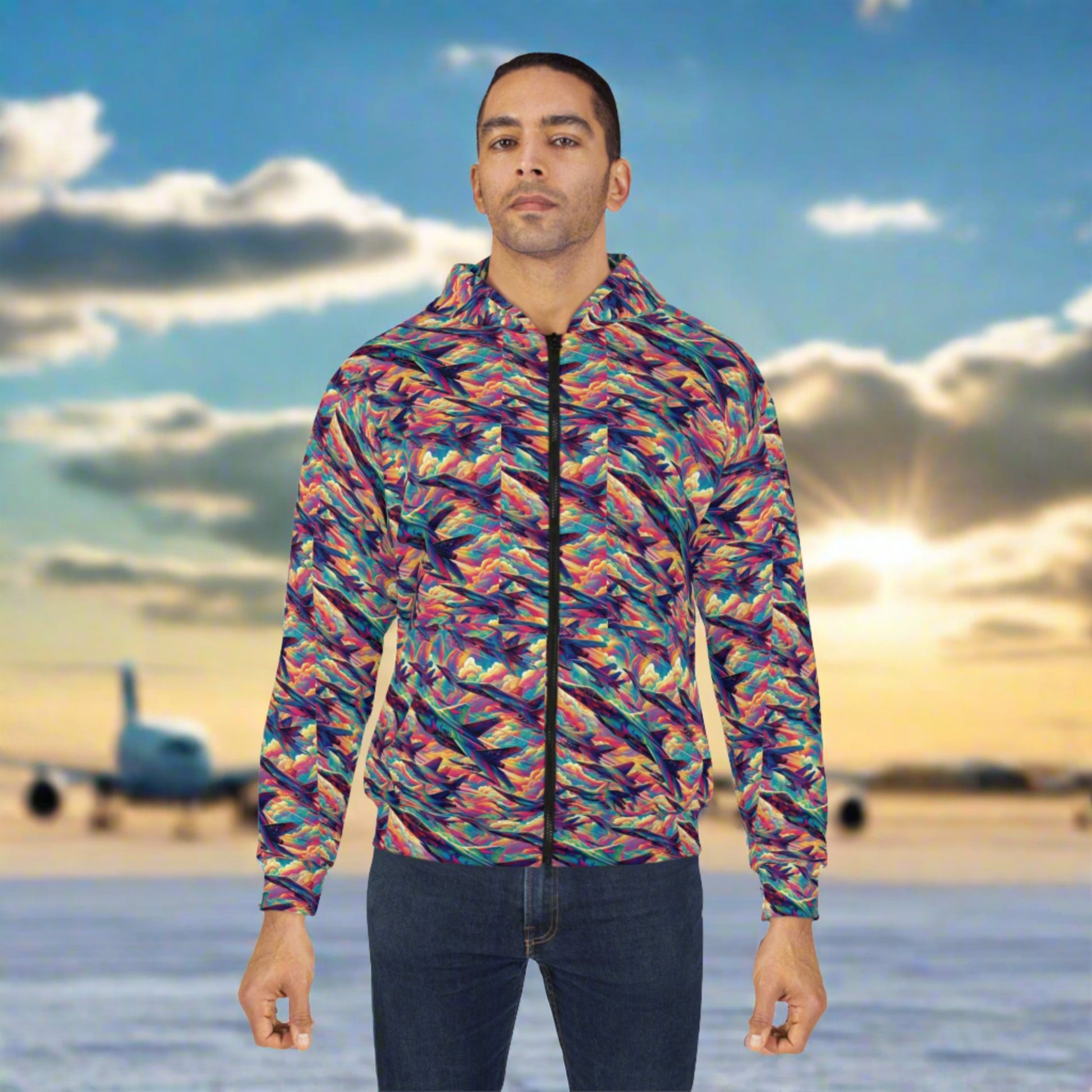 Psychedelic Skies AVIATION Hoodie. premium material.