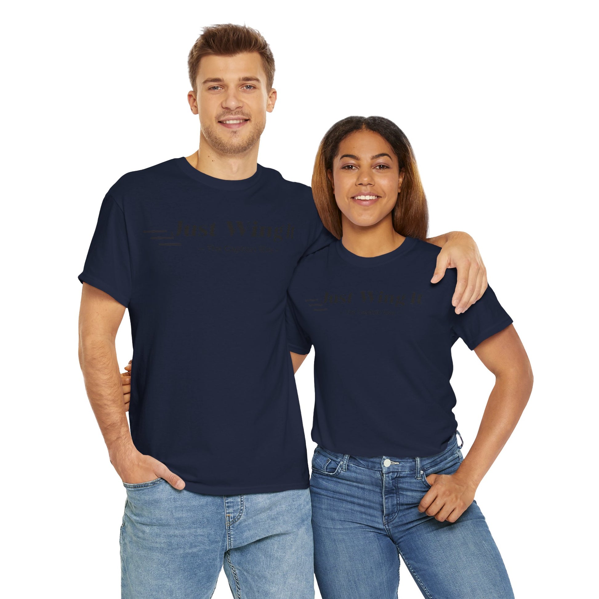 JUST WING IT! CAPTAIN. TSHIRT. AVIATION.FLIGHT CREW.PILOTS