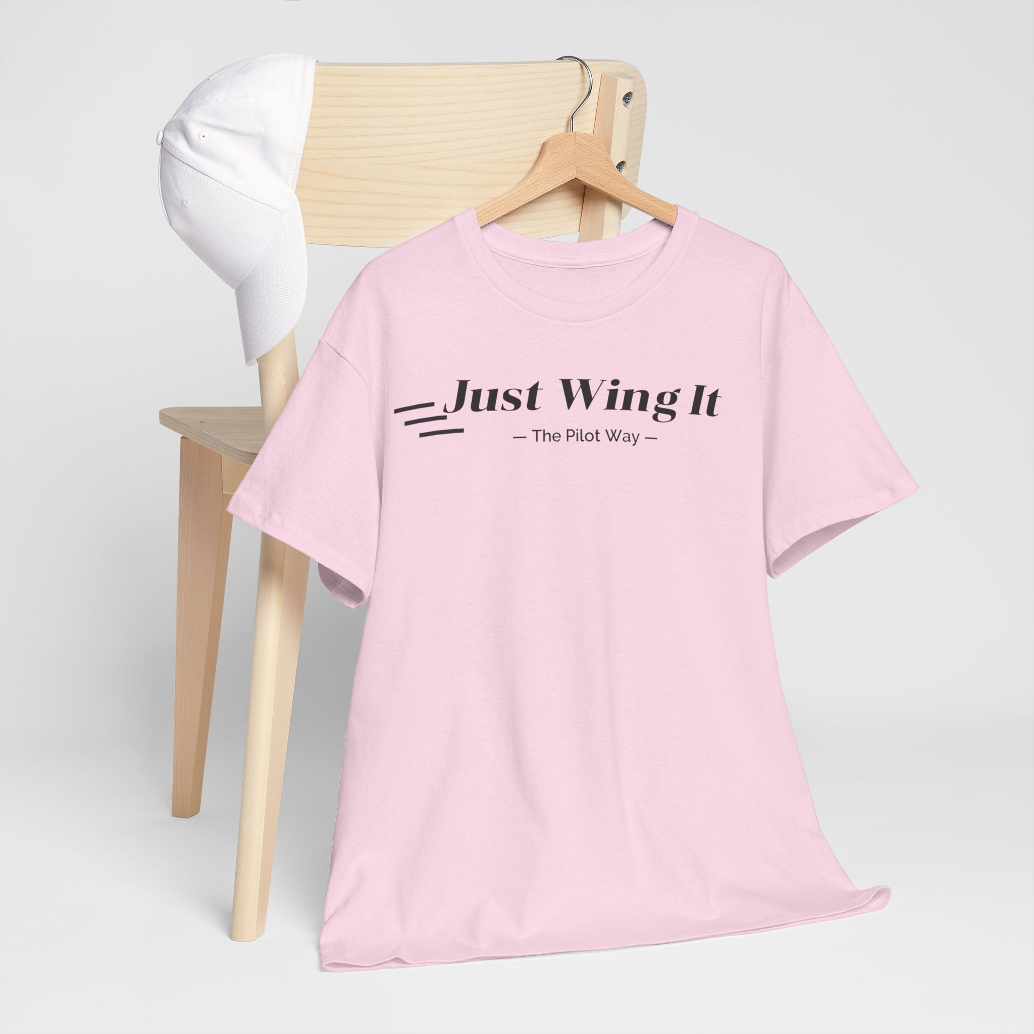 JUST WING IT. PILOT. T-SHIRT. AVIATION. PILOTS.FLIGHT CREW. GRAPHIC TEE