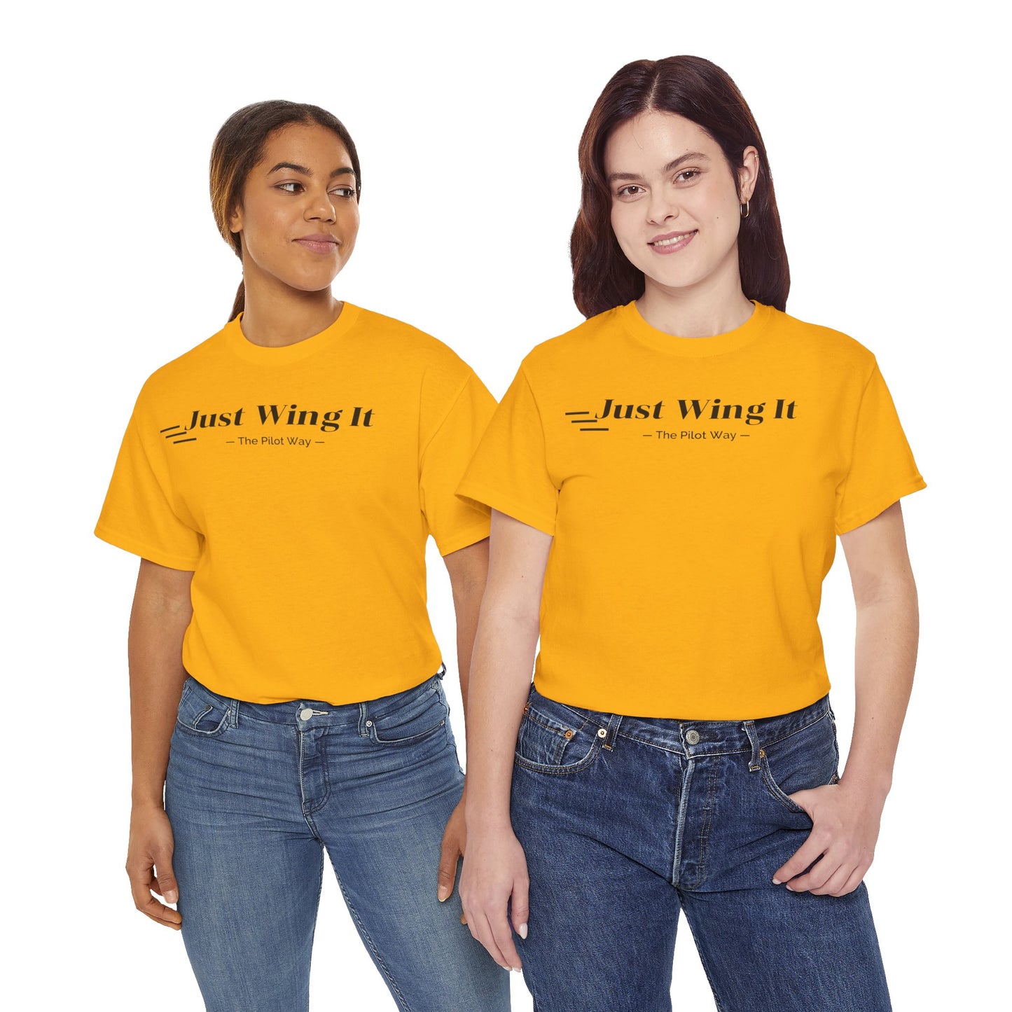JUST WING IT. PILOT. T-SHIRT. AVIATION. PILOTS.FLIGHT CREW. GRAPHIC TEE