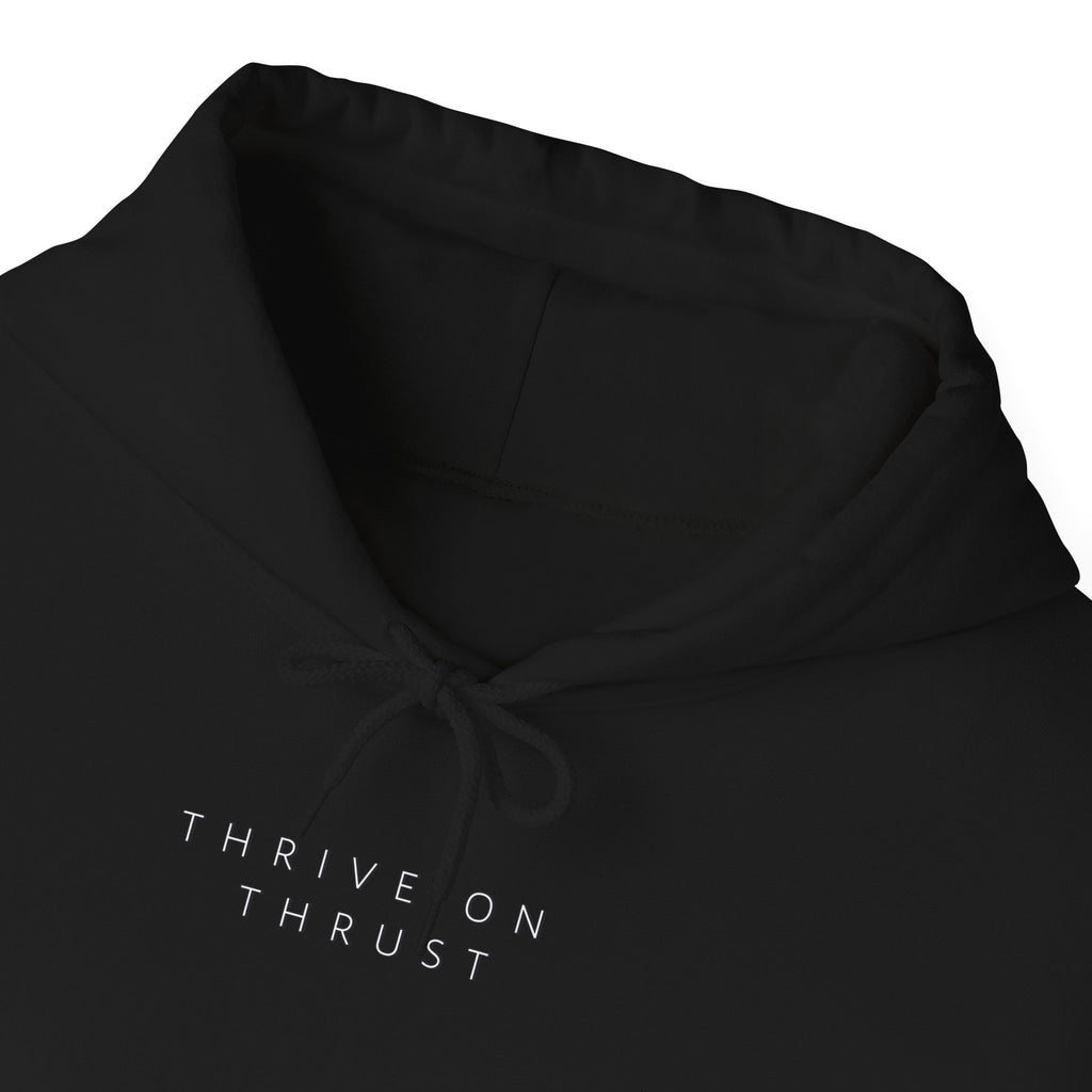 Thrive on Thrust. aviation. gifts for pilots. pilots. planes. gift aviation. graphic hoodie