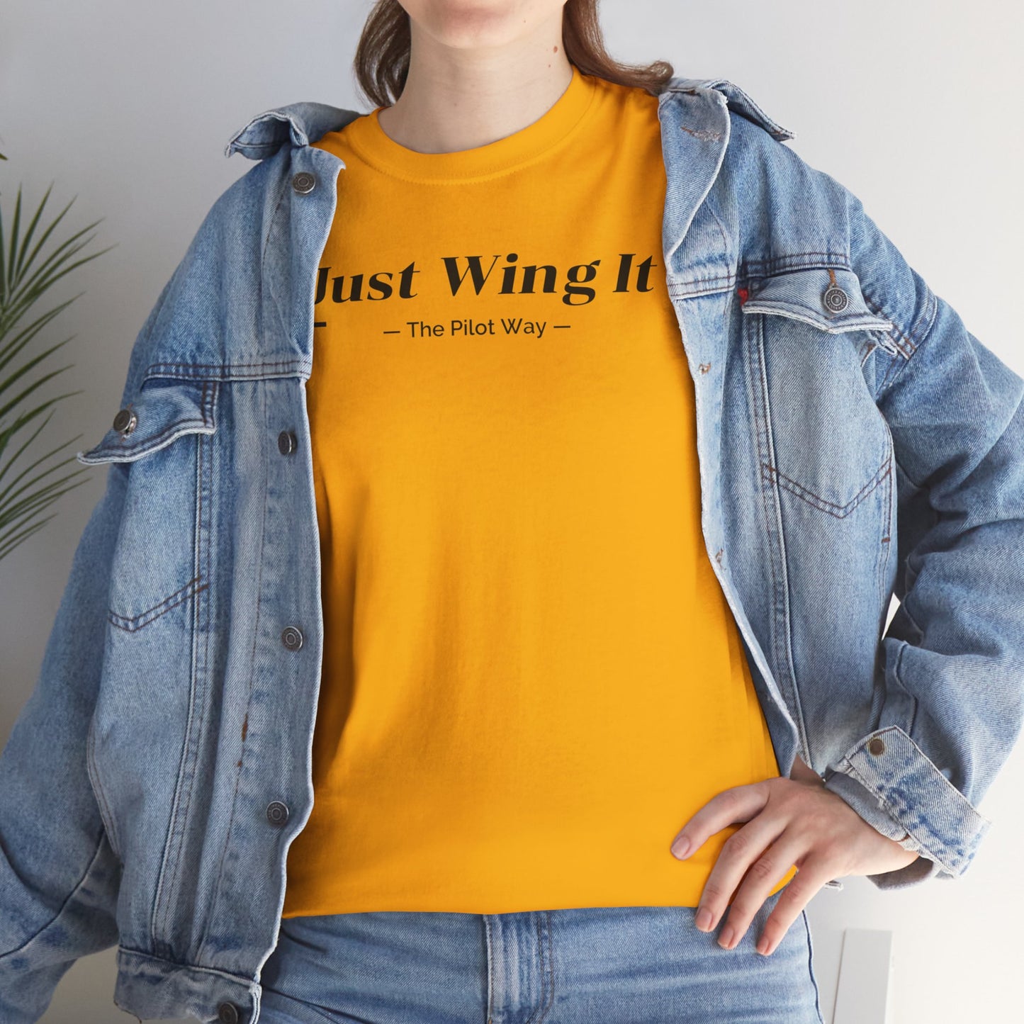 JUST WING IT. PILOT. T-SHIRT. AVIATION. PILOTS.FLIGHT CREW. GRAPHIC TEE