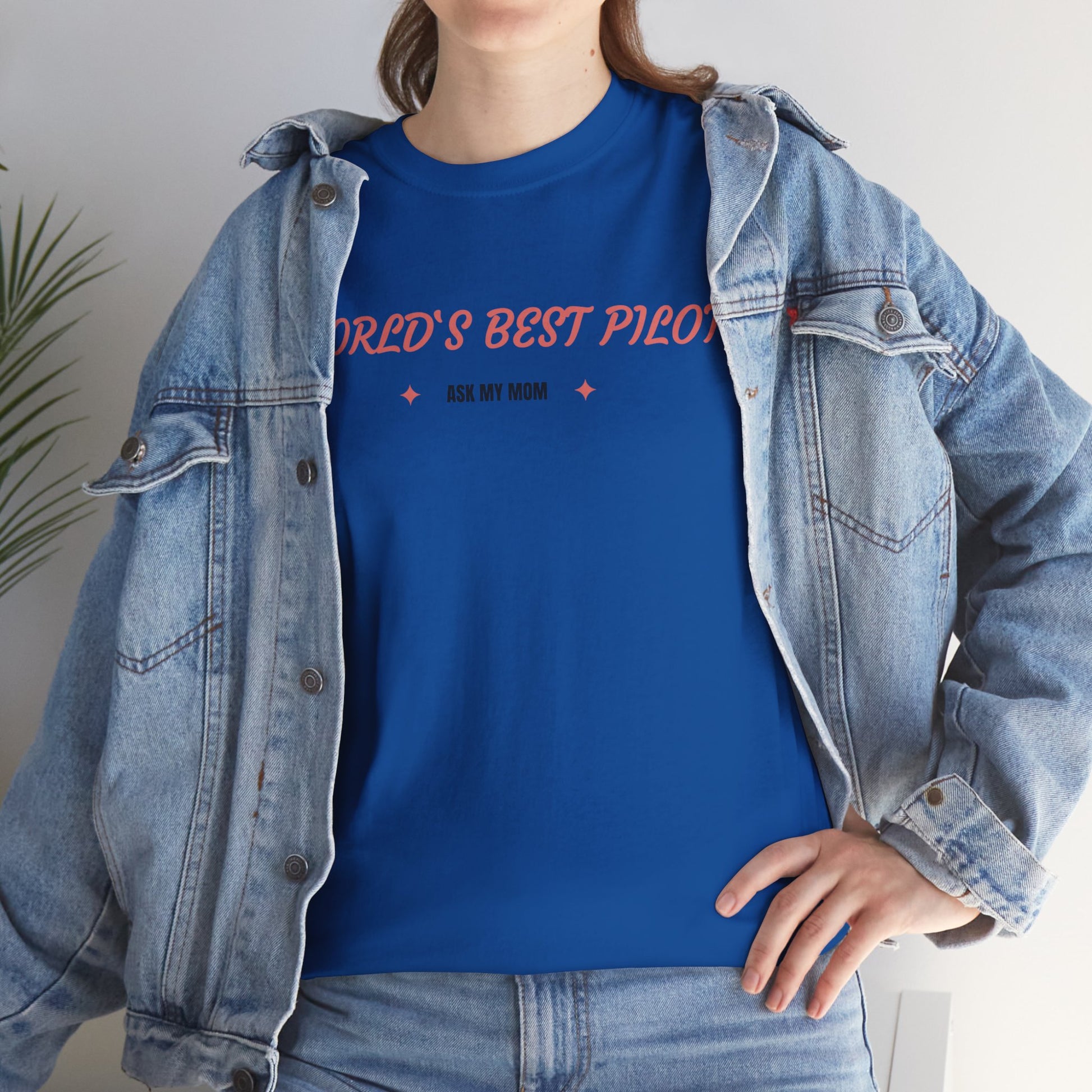 Worlds best Pilot. ask my mom. t-shirt. aviation. mothers. pilots. travel. graphic tee.