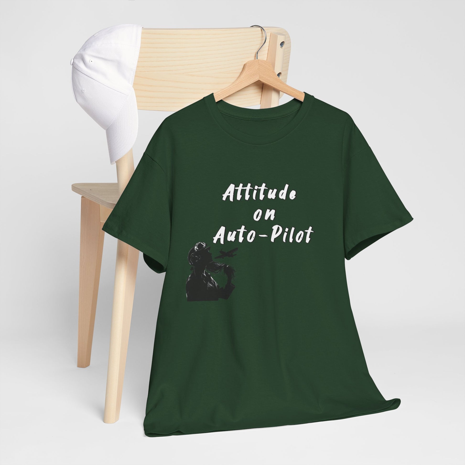 Attitude on Auto- pilot. T-shirt. aviation. gifts. pilots. flight attendant. jokes