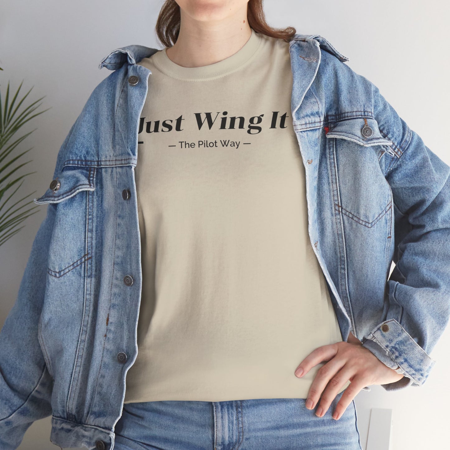 JUST WING IT. PILOT. T-SHIRT. AVIATION. PILOTS.FLIGHT CREW. GRAPHIC TEE