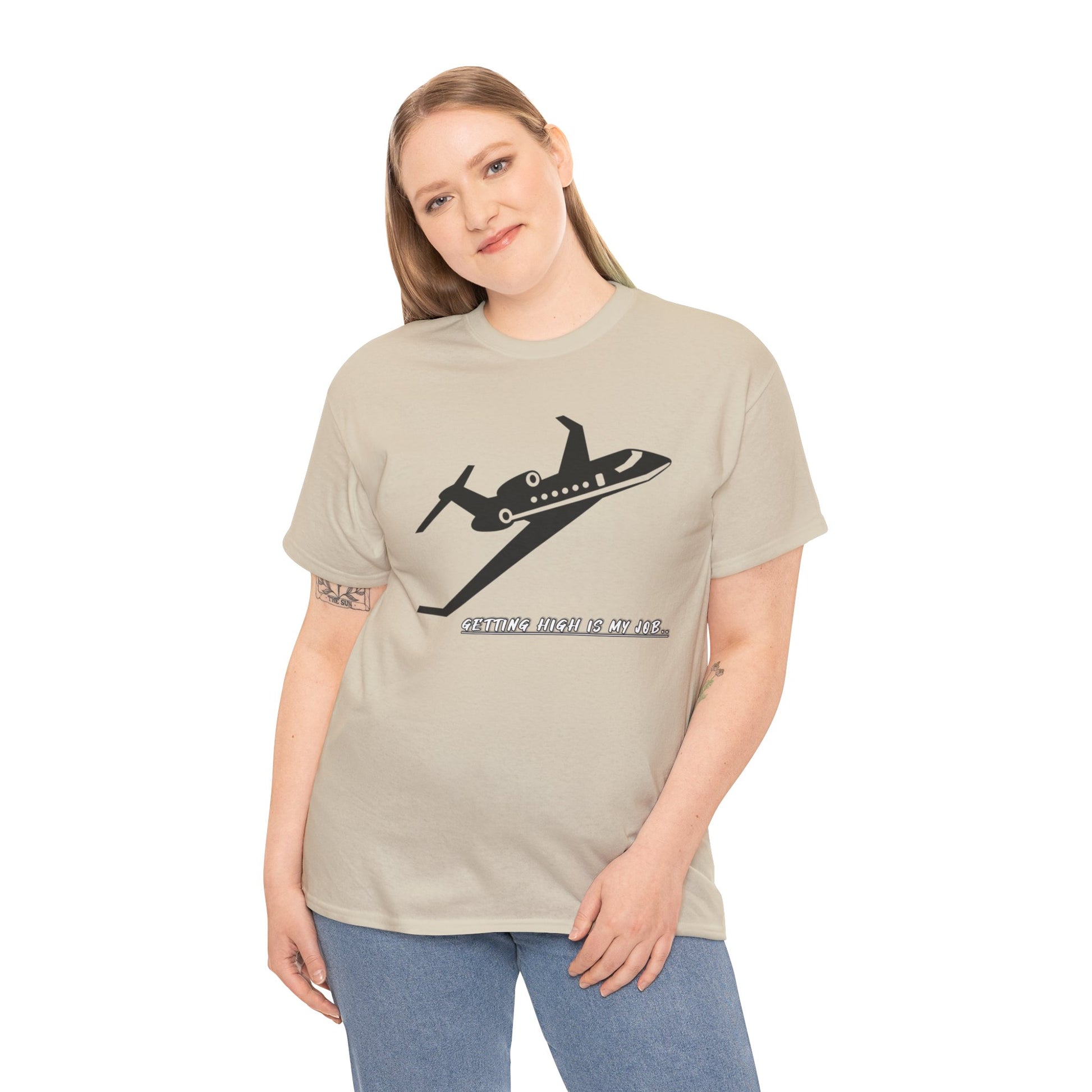 GETTING HIGH IS MY JOB. T-SHIRT. FUNNY. AVIATION. JOKES. PILOTS
