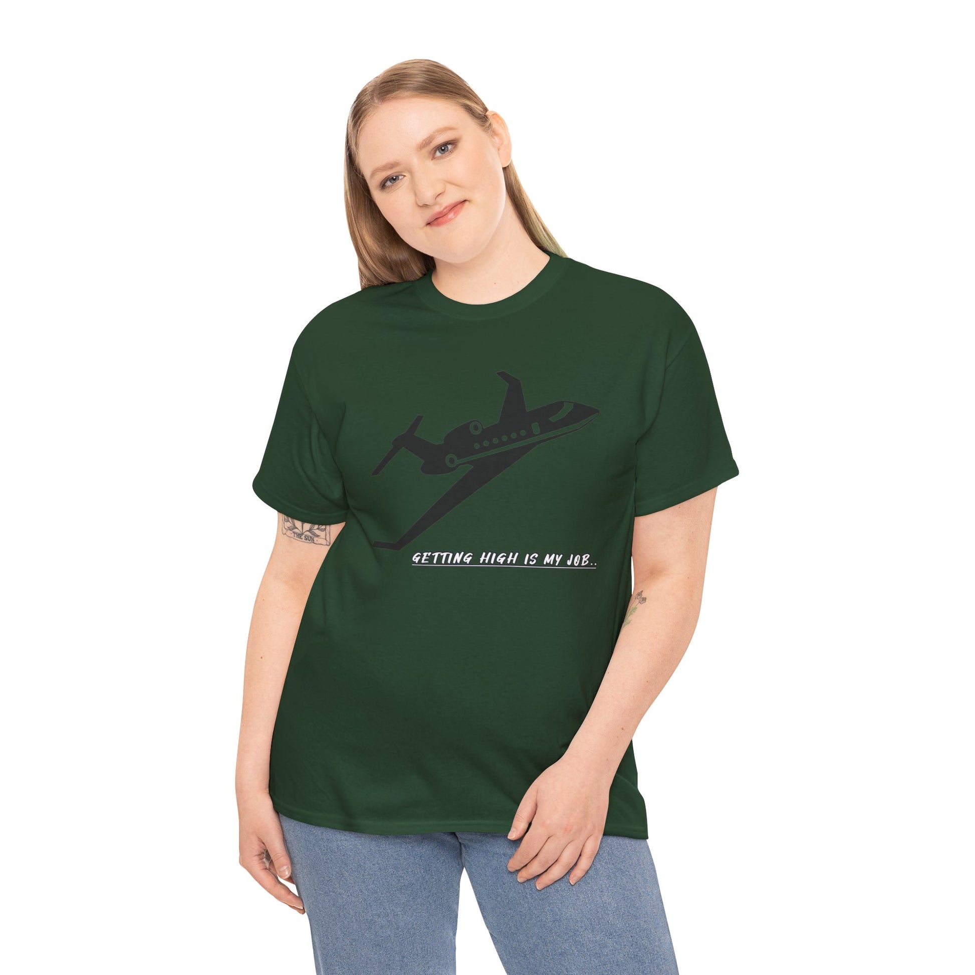 GETTING HIGH IS MY JOB. T-SHIRT. FUNNY. AVIATION. JOKES. PILOTS